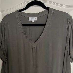 Bella Dahl Gray Relaxed Short Sleeve Blouse